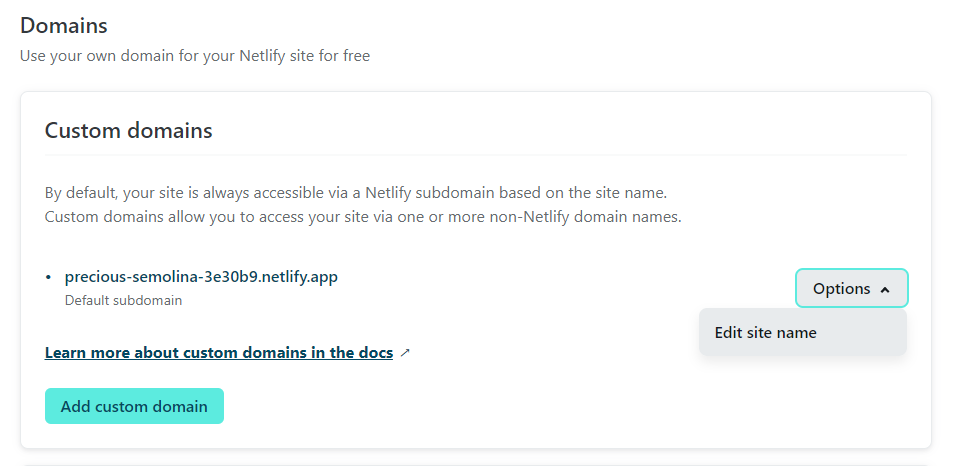 Edit site name
